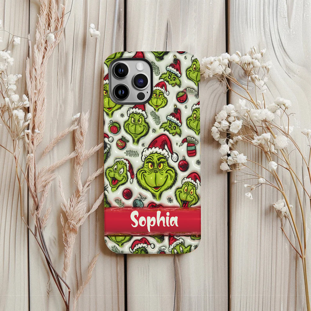 Green Character - Personalized Stole Christmas Full Print Phone Case