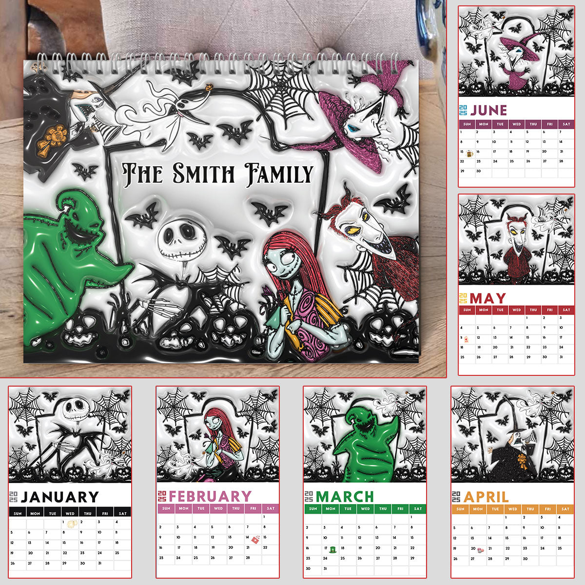 Nightmare Family - Personalized Nightmare Wall Calendar & Desk Calendar