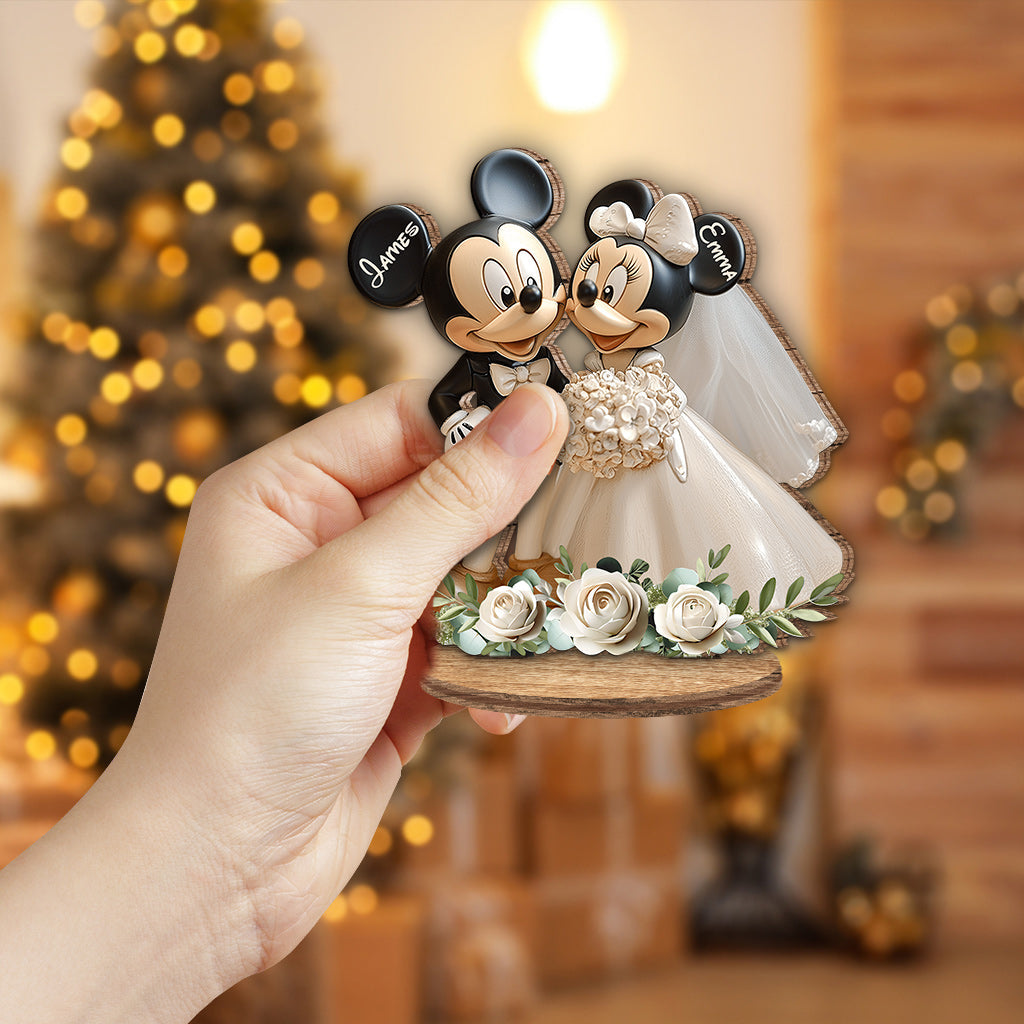 Cute Mouse Couple - Personalized Mouse Freestanding Wood Plaque