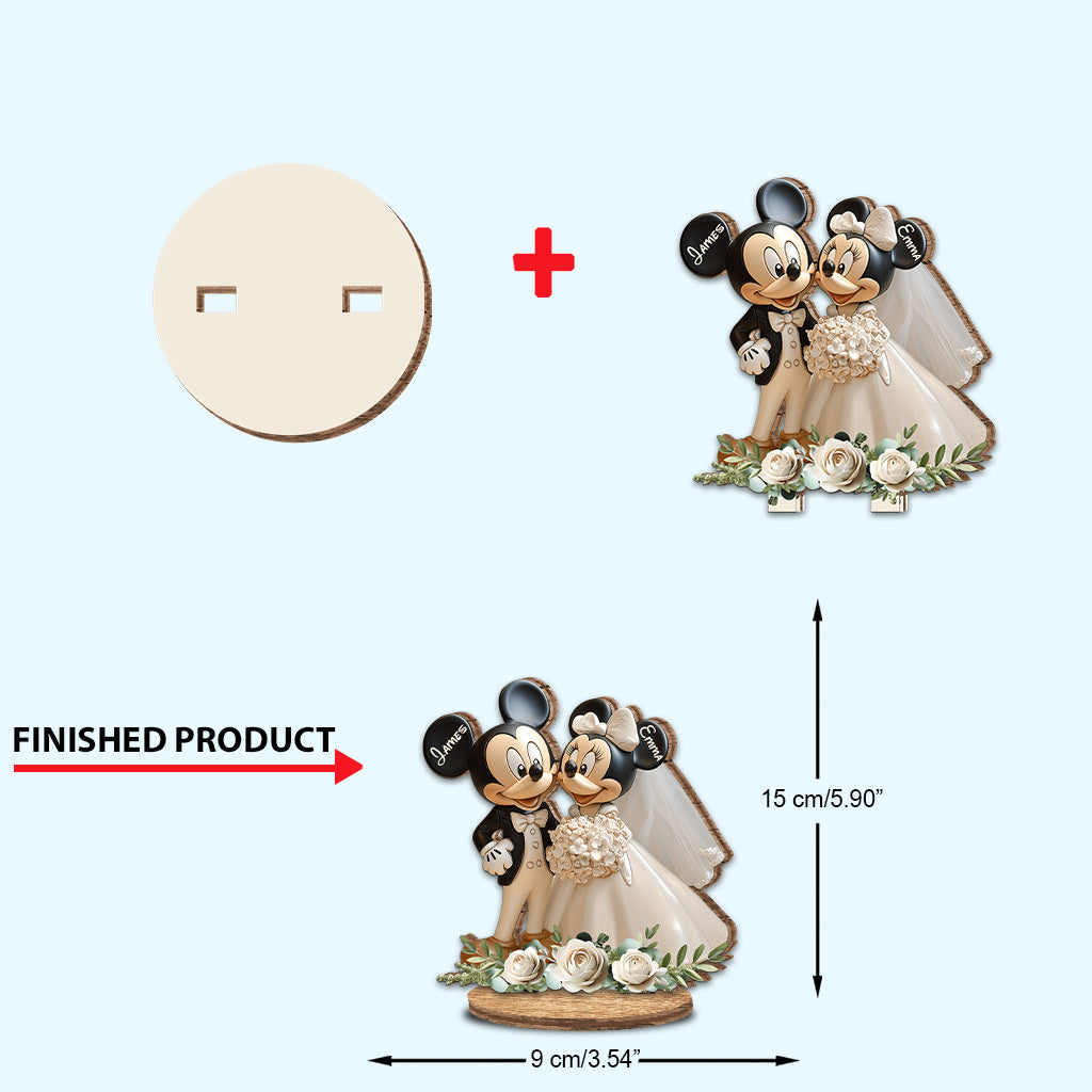 Cute Mouse Couple - Personalized Mouse Freestanding Wood Plaque