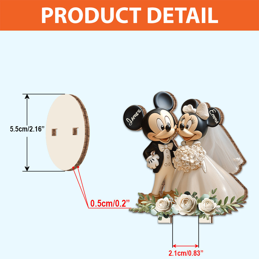 Cute Mouse Couple - Personalized Mouse Freestanding Wood Plaque