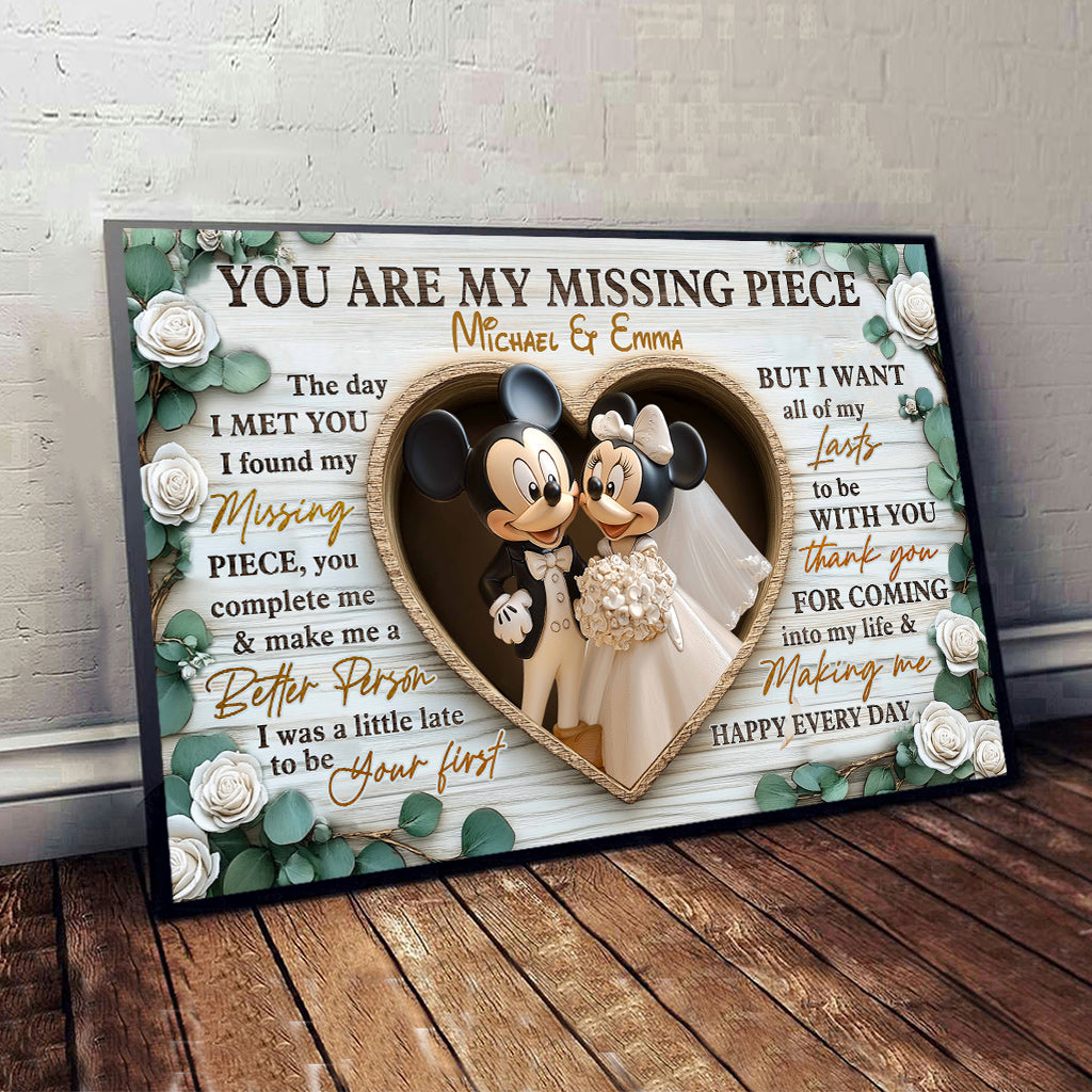 You Are My Missing Piece - Personalized Mouse Canvas And Poster