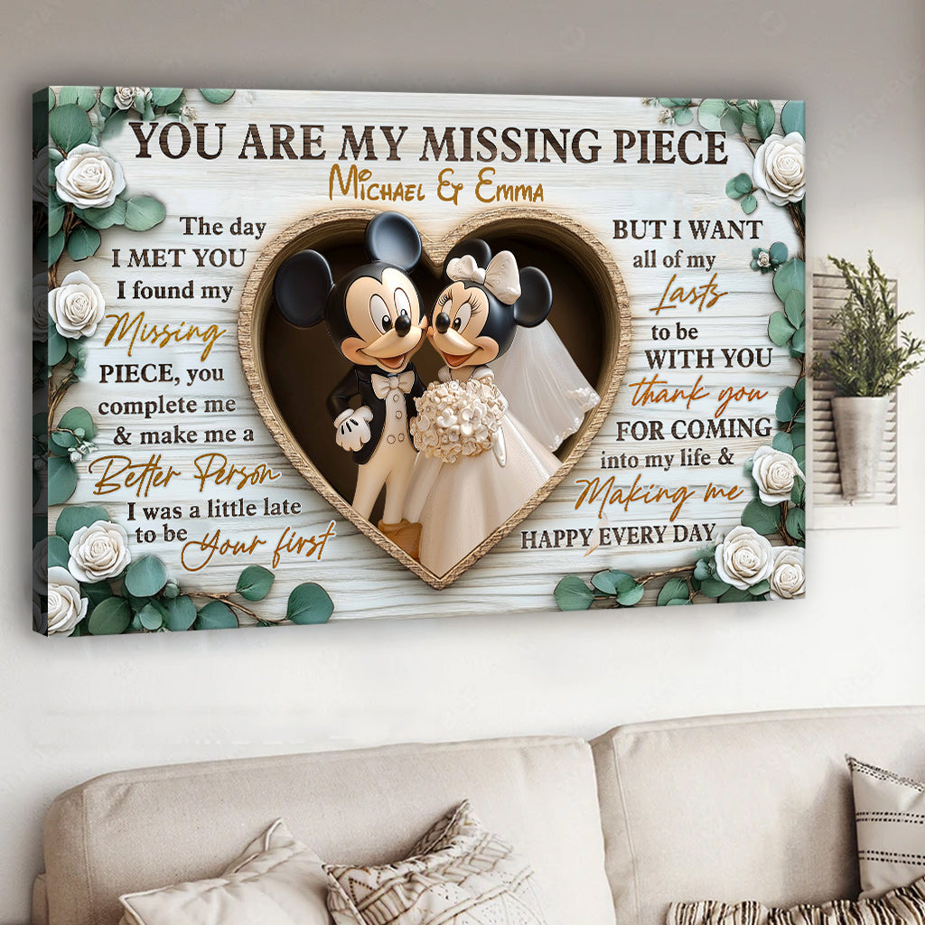 You Are My Missing Piece - Personalized Mouse Canvas And Poster