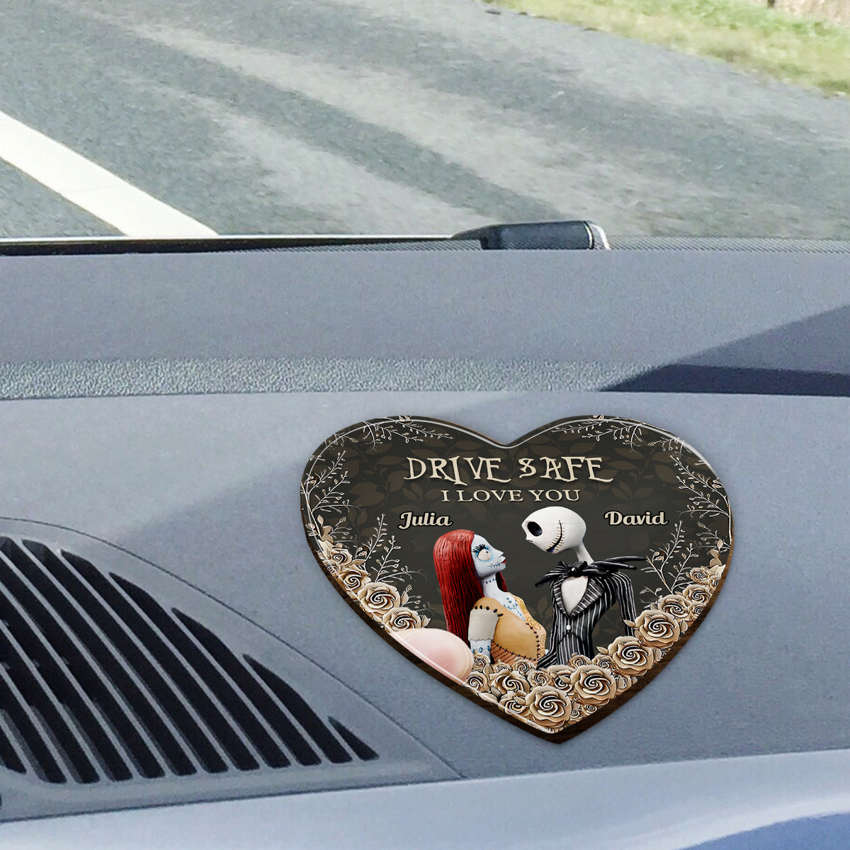Drive Safe I Love You - Personalized Nightmare Shaped Car Visor Clip