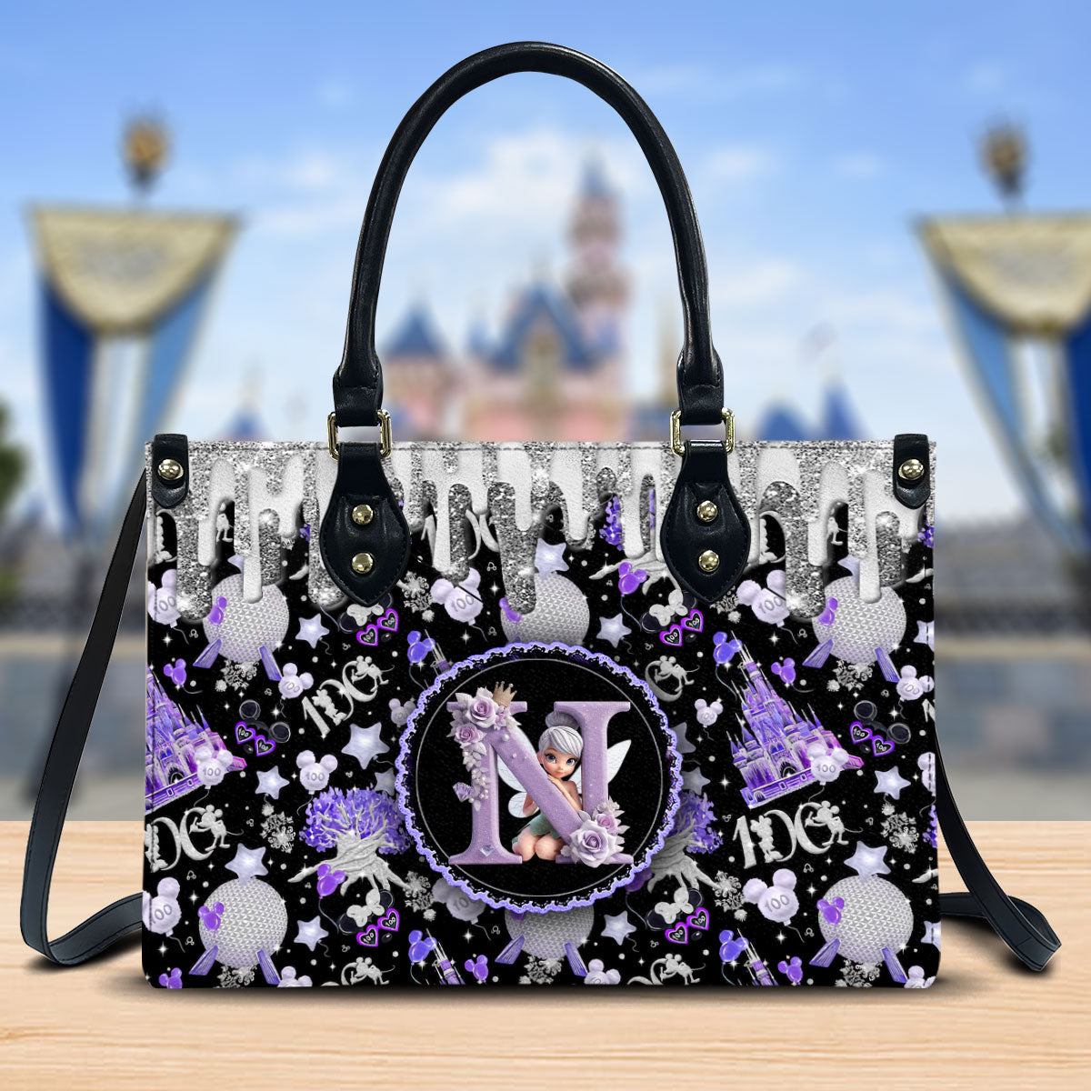 Magic Purple - Personalized Mouse Leather Handbag