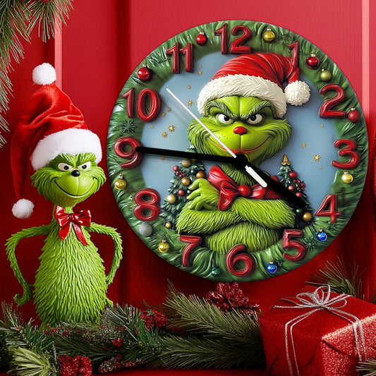 Merry Grinchmas - Stole Christmas Wall Clock