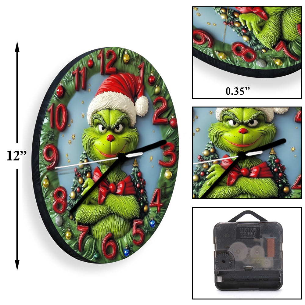 Merry Grinchmas - Stole Christmas Wall Clock