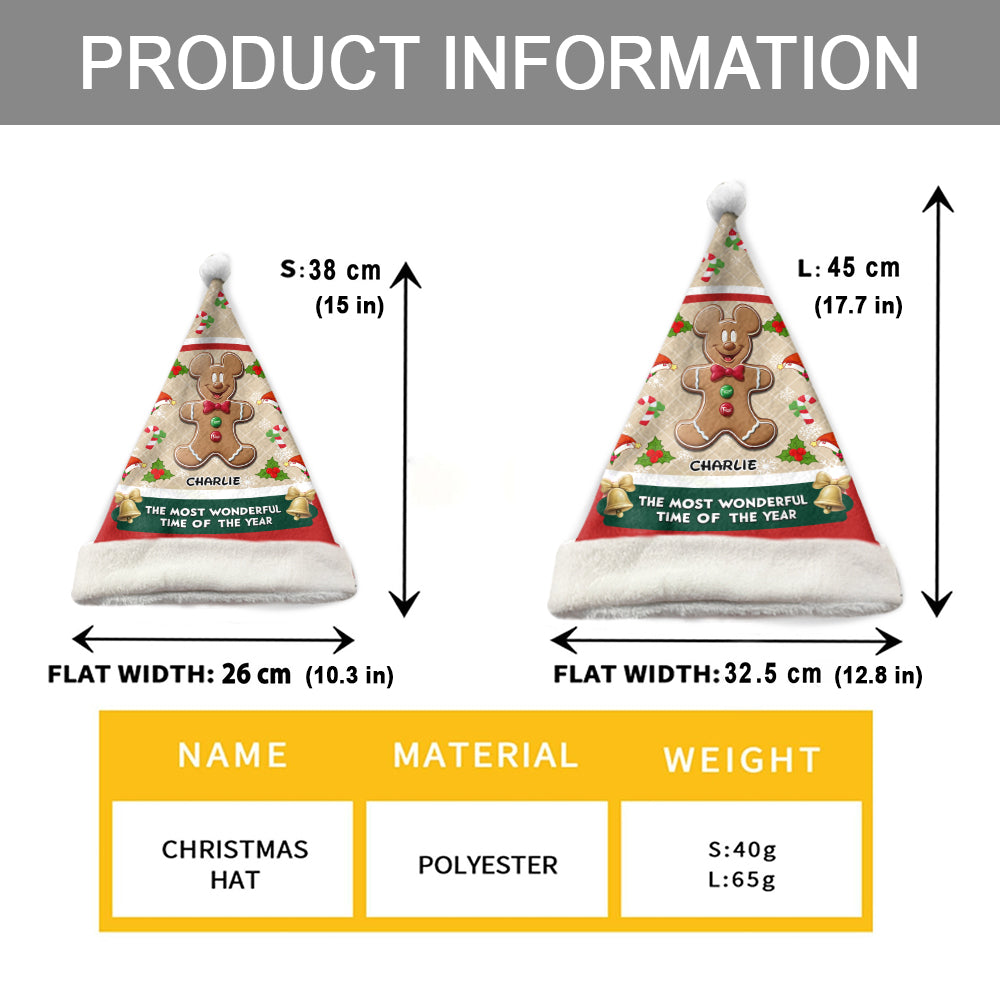 The Most Wonderful Time Of The Year - Personalized Mouse Santa Claus Hat