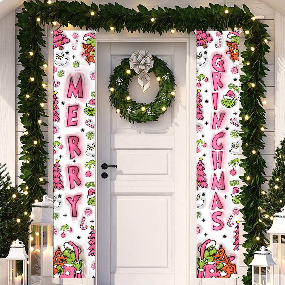 Merry Grinchmas - Personalized Stole Christmas Porch Sign