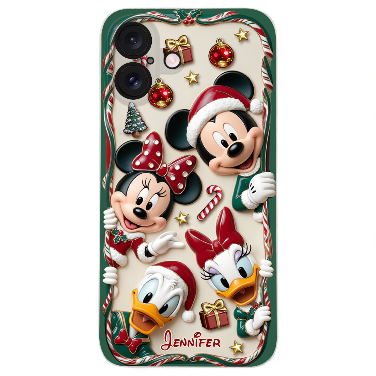 Magical Friends - Personalized Mouse 3D Embossed Leather Phone Case