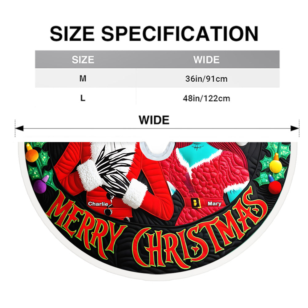 Nightmare Christmas Couple - Personalized Nightmare Tree Skirt