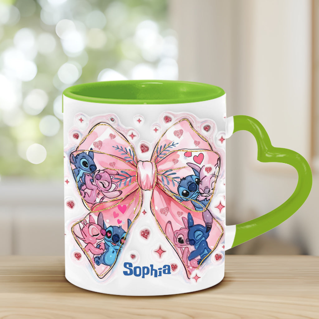 Ohana Means Family - Personalized Ohana Heart Handle Mug