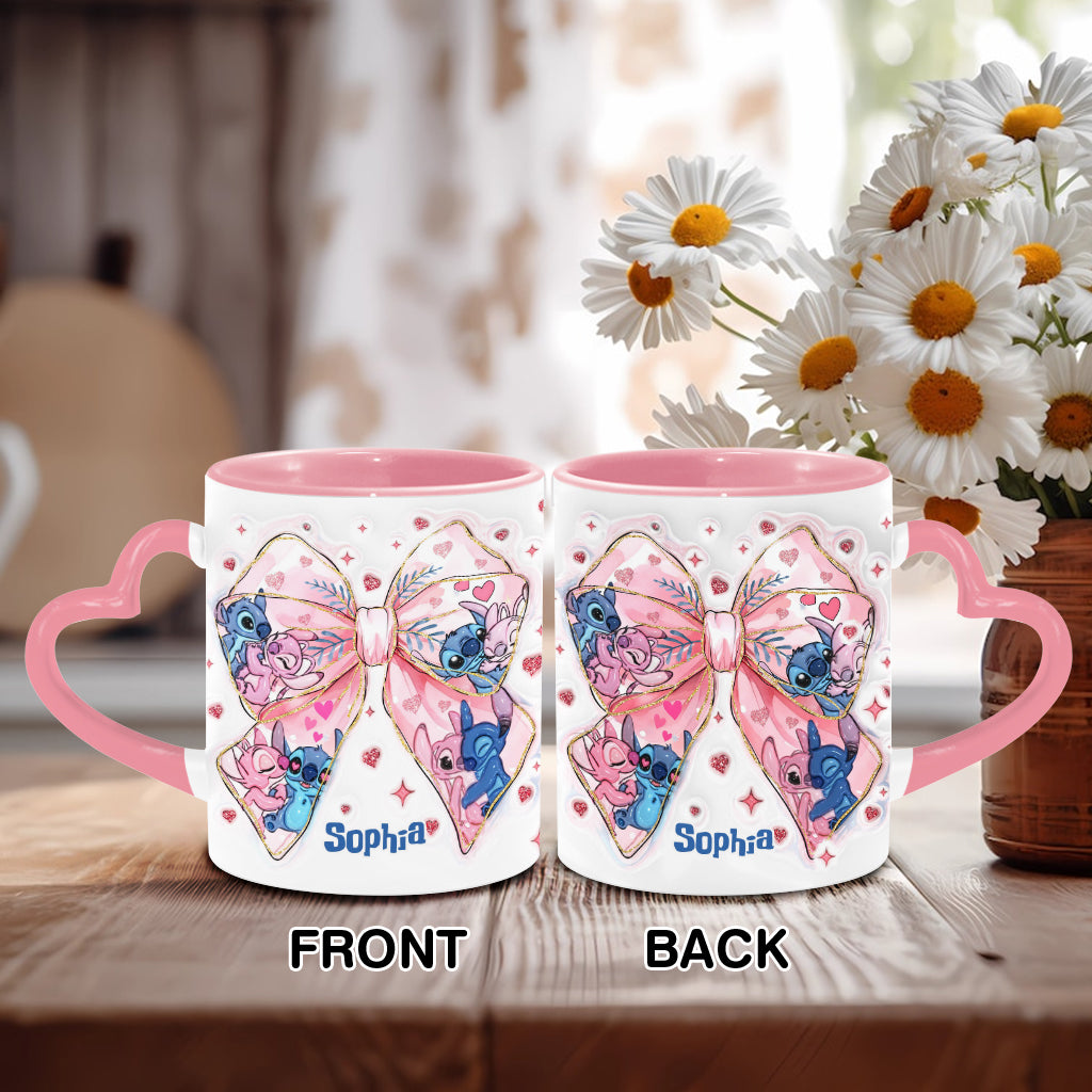 Ohana Means Family - Personalized Ohana Heart Handle Mug