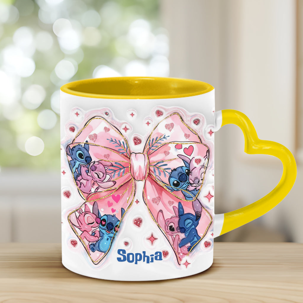 Ohana Means Family - Personalized Ohana Heart Handle Mug