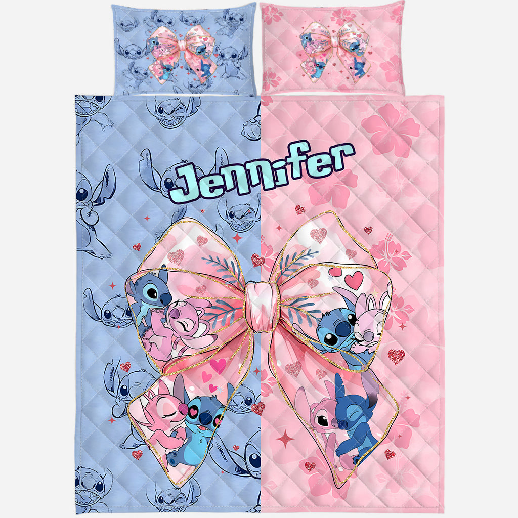 Ohana Means Family - Personalized Ohana Quilt Set