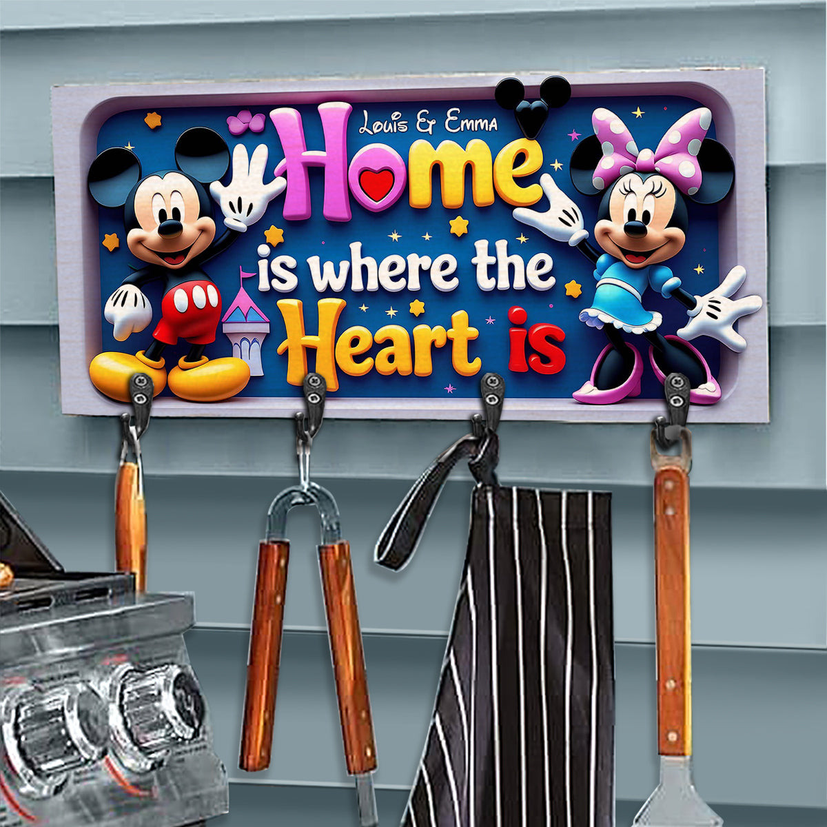 Home Is Where The Heart Is - Personalized Family Key Rack