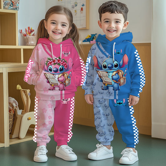 Cute Baby Blue Ohana - Personalized Ohana Kid Hoodie & Kid Jogger Sweatpants