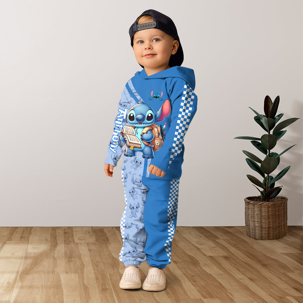 Cute Baby Blue Ohana - Personalized Ohana Kid Hoodie & Kid Jogger Sweatpants