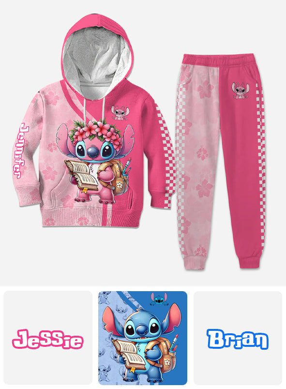 Cute Baby Blue Ohana - Personalized Ohana Kid Hoodie & Kid Jogger Sweatpants