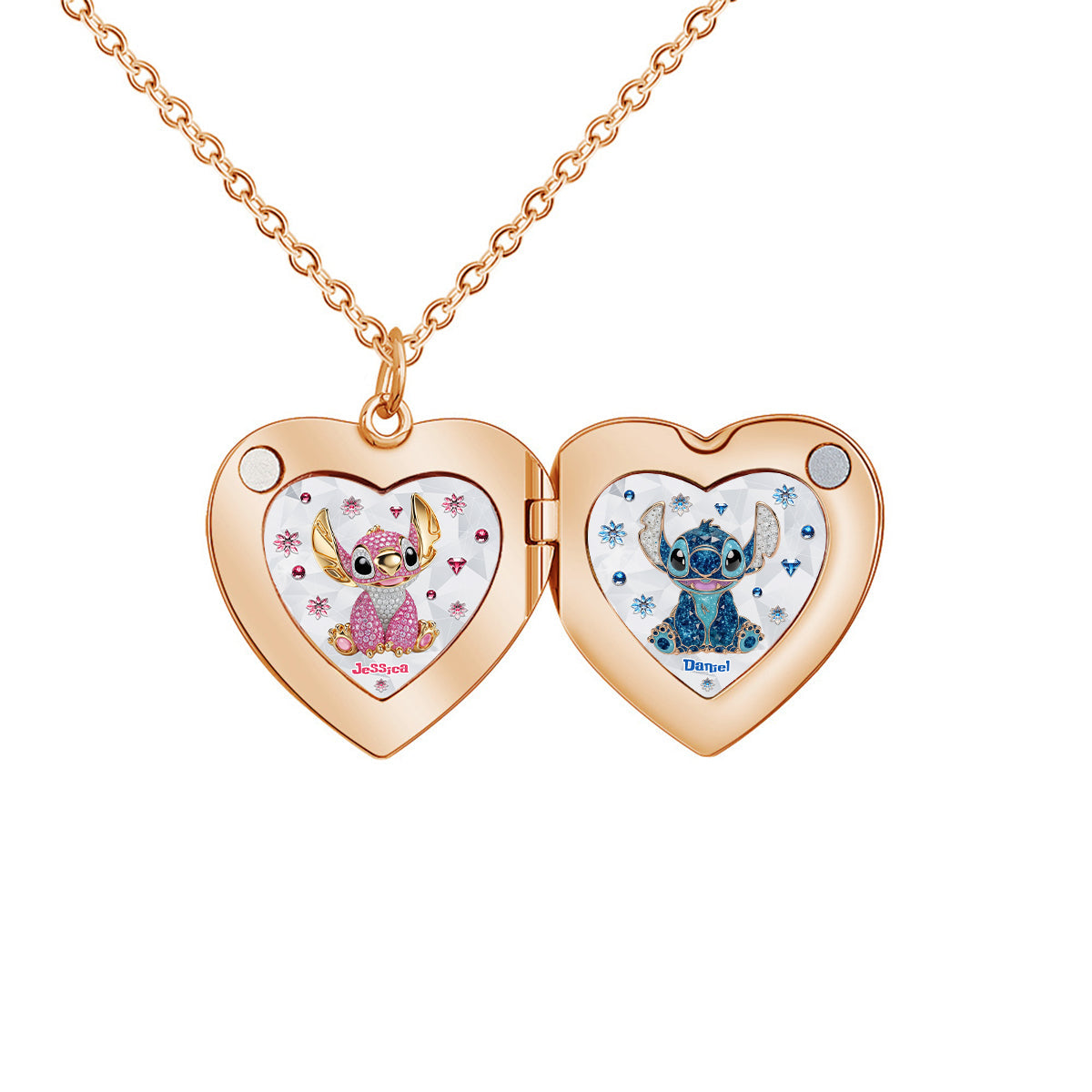 Ohana Couple Locket - Personalized Ohana Locket Pendant Necklace