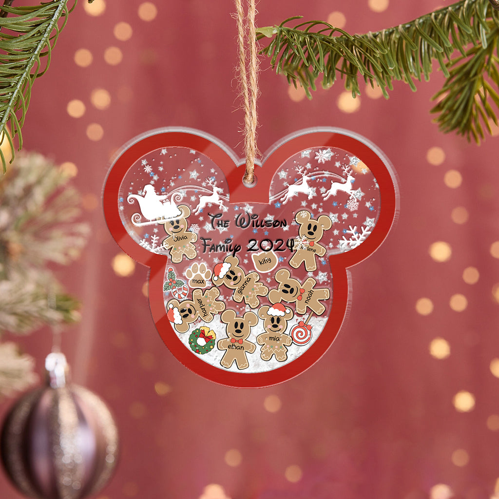 Magic Family - Personalized Mouse 3 Layered Shaker Ornament