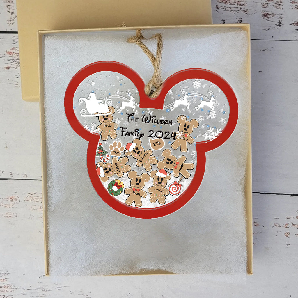 Magic Family - Personalized Mouse 3 Layered Shaker Ornament