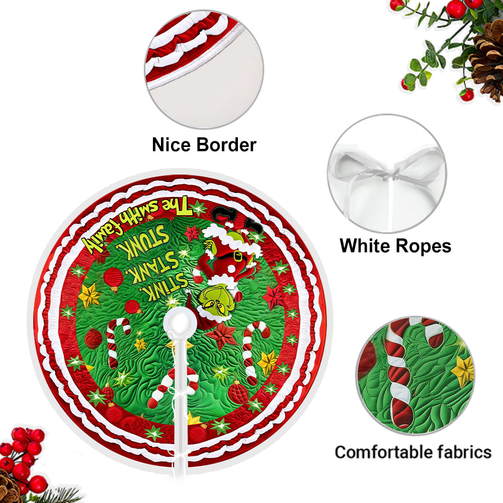 Stink Stunk - Personalized Stole Christmas Tree Skirt