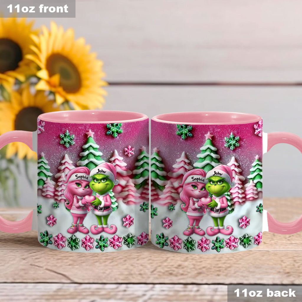 Grinchy Couple - Personalized Stole Christmas Accent Mug