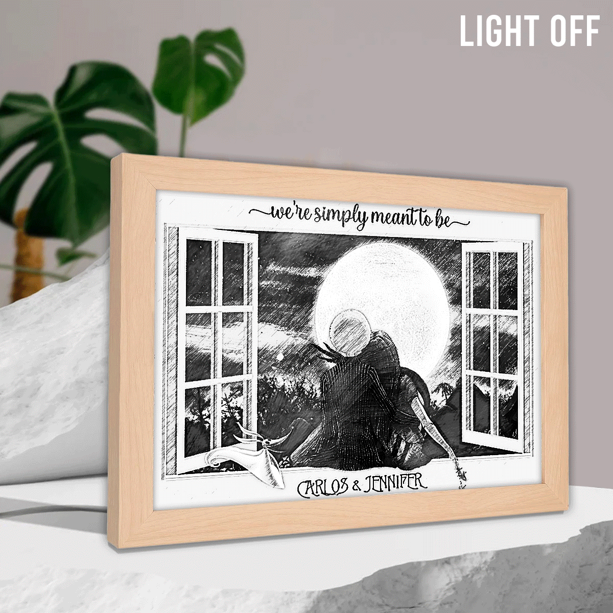 We're Simply Meant To Be Nightmare Couple - Personalized Nightmare Light Photo Frame