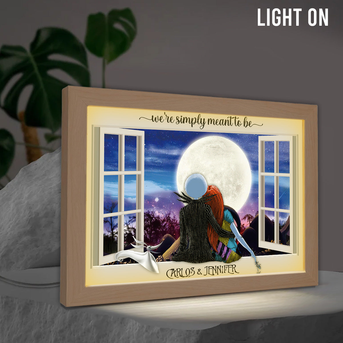 We're Simply Meant To Be Nightmare Couple - Personalized Nightmare Light Photo Frame