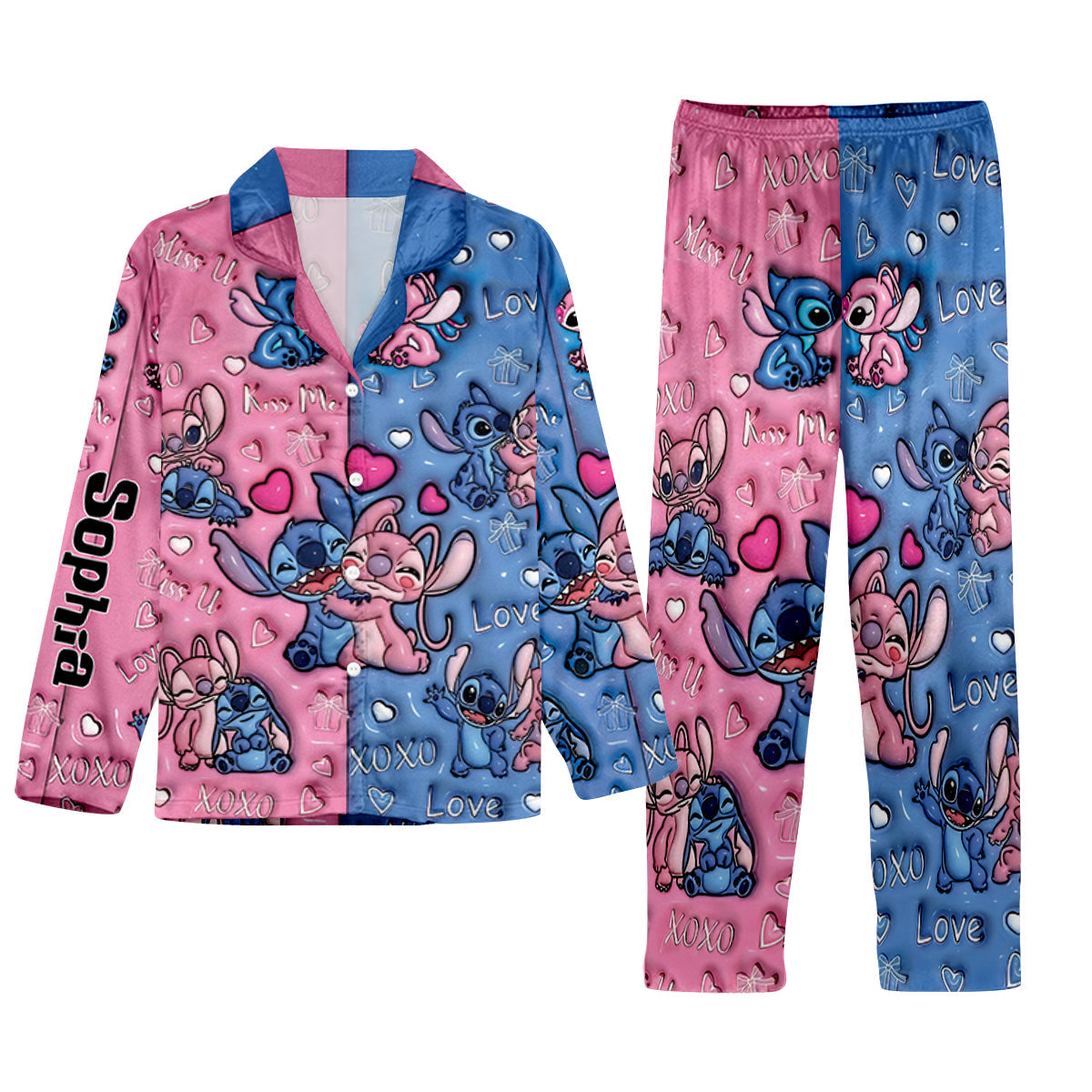 Love Ohana - Personalized Ohana Button Down Pajamas