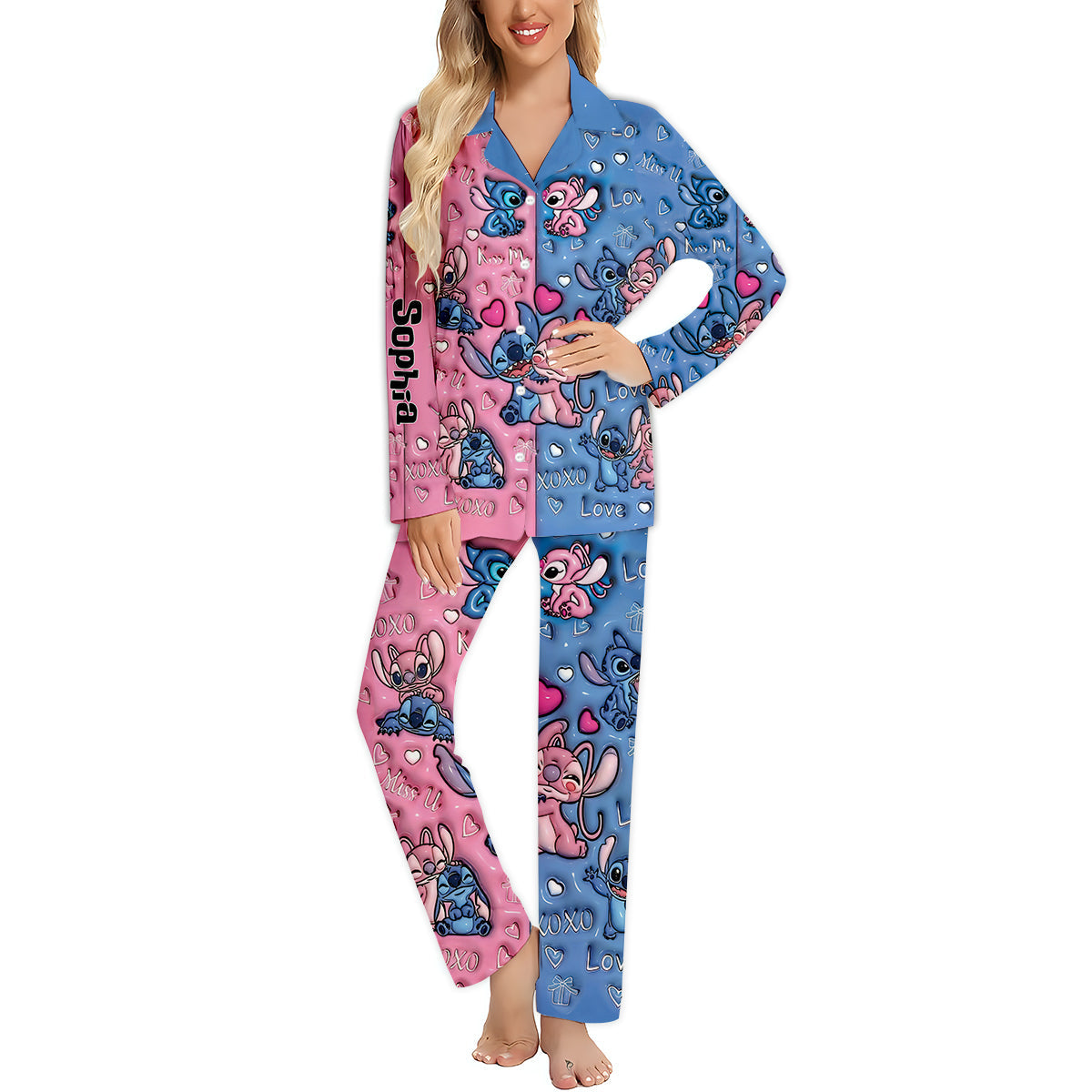 Love Ohana - Personalized Ohana Button Down Pajamas