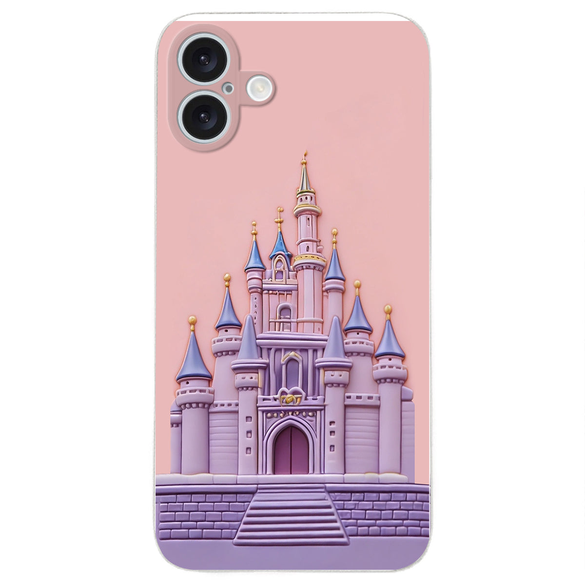 Magical Castle Friends Leather Phone Case & Charm Set - Personalized Mouse 3D Embossed Leather Phone Case