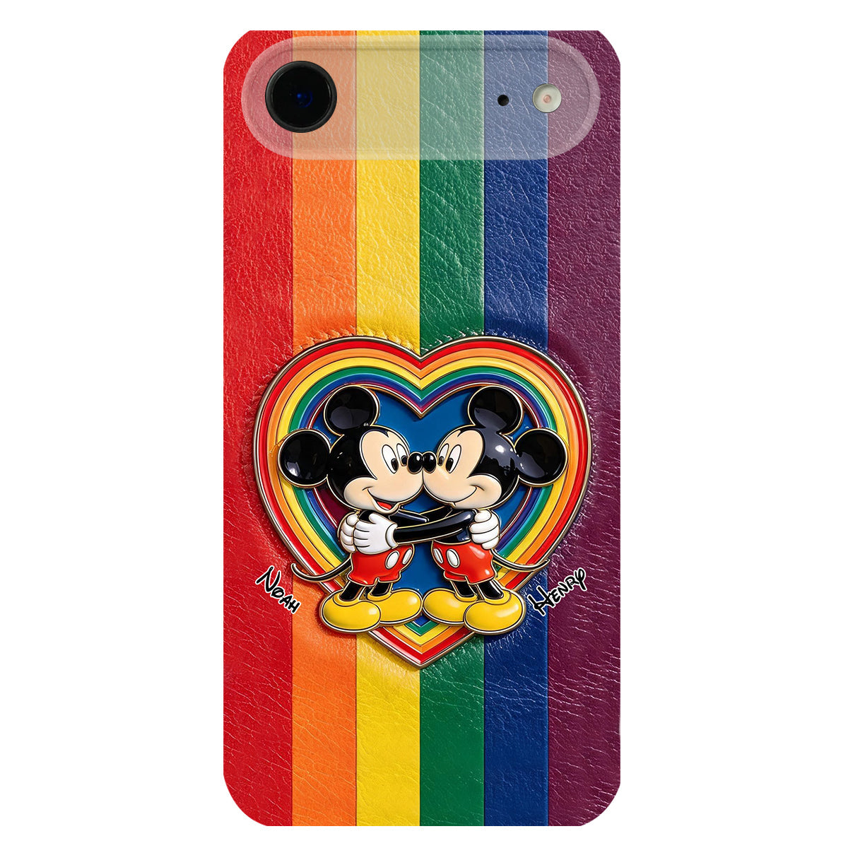 LGBT Cartoon Mouse, Pride Month - Personalized LGBT Support 3D Embossed Leather Phone Case