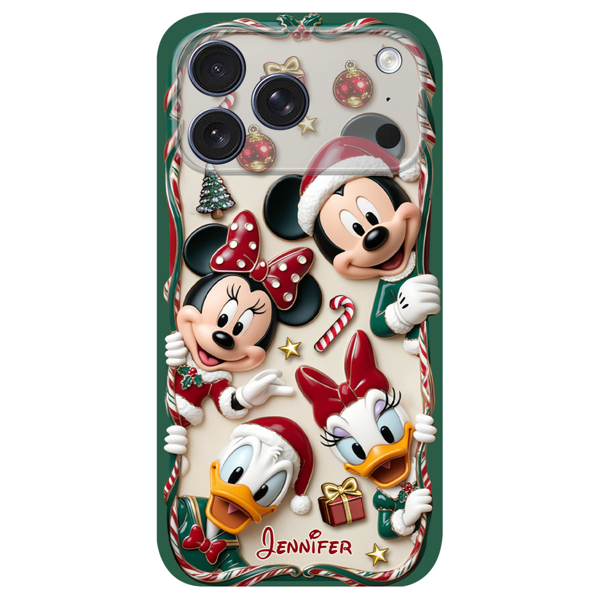 Magical Friends - Personalized Mouse 3D Embossed Leather Phone Case
