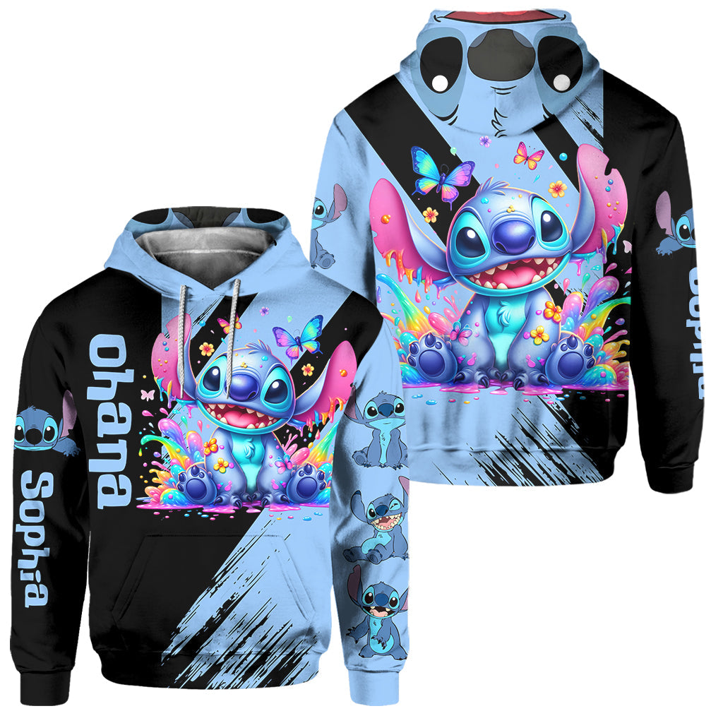 Ohana Colorful Butterfly - Personalized Ohana Hoodie and Sweatpants
