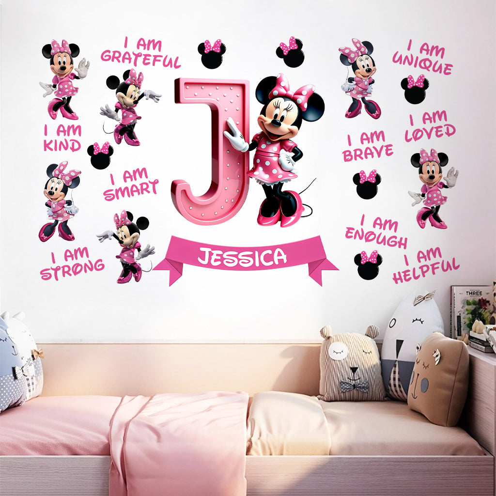 You Are Loved Cute Mouse Alphabet Letter - Personalized Mouse Wall Decal