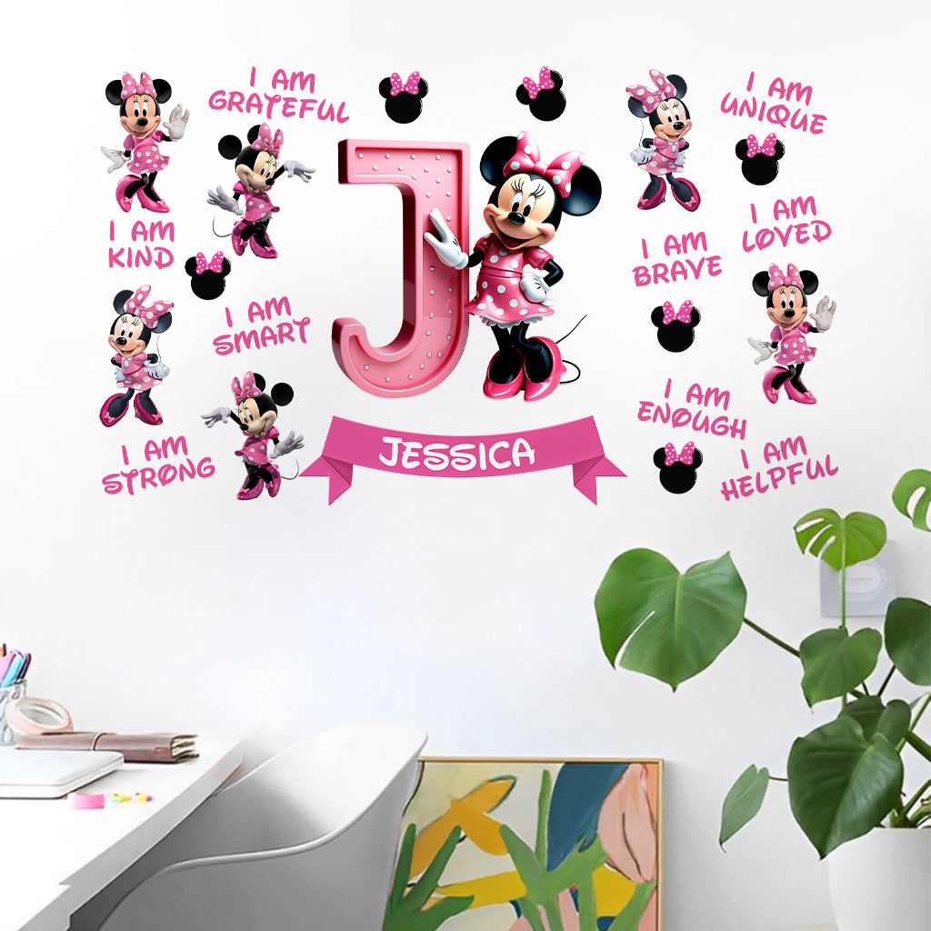 You Are Loved Cute Mouse Alphabet Letter - Personalized Mouse Wall Decal