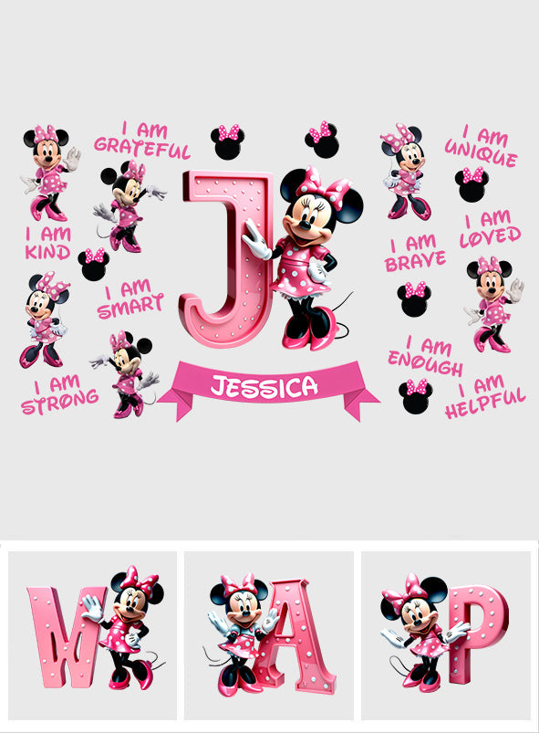You Are Loved Cute Mouse Alphabet Letter - Personalized Mouse Wall Decal