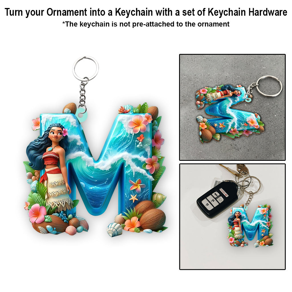 Beautiful Alphabet Letter - Personalized Mouse Ornament