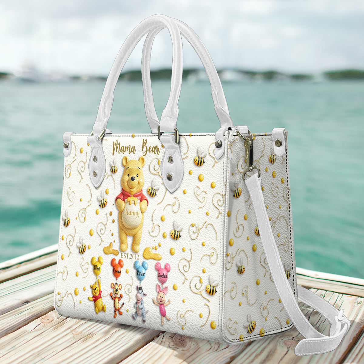 Mama Bear - Personalized Mouse Leather Handbag