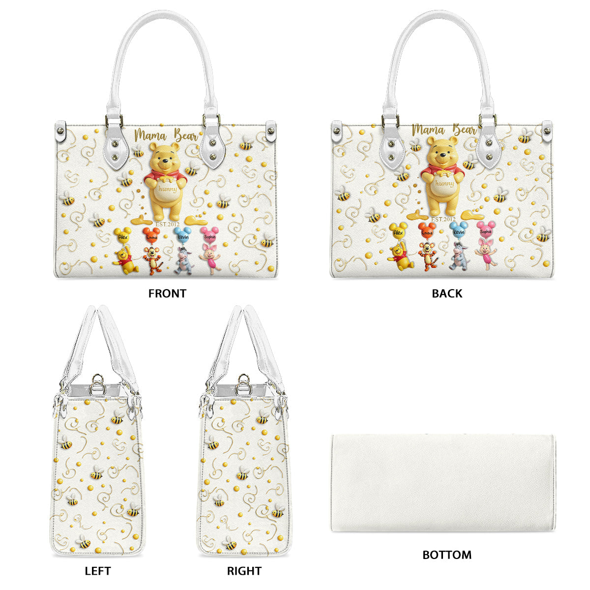 Mama Bear - Personalized Mouse Leather Handbag