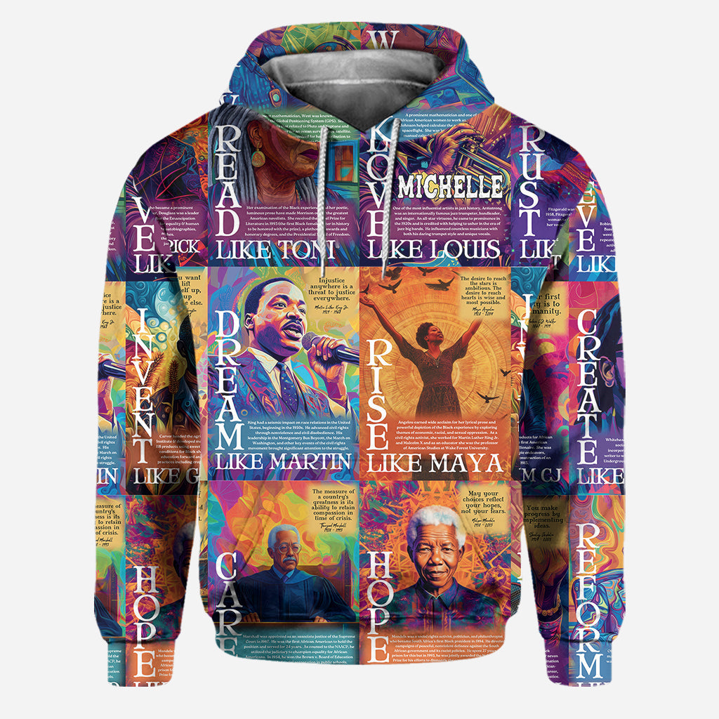 Rise Like Martin Dream Like Maya - Personalized African American Hoodie and Leggings