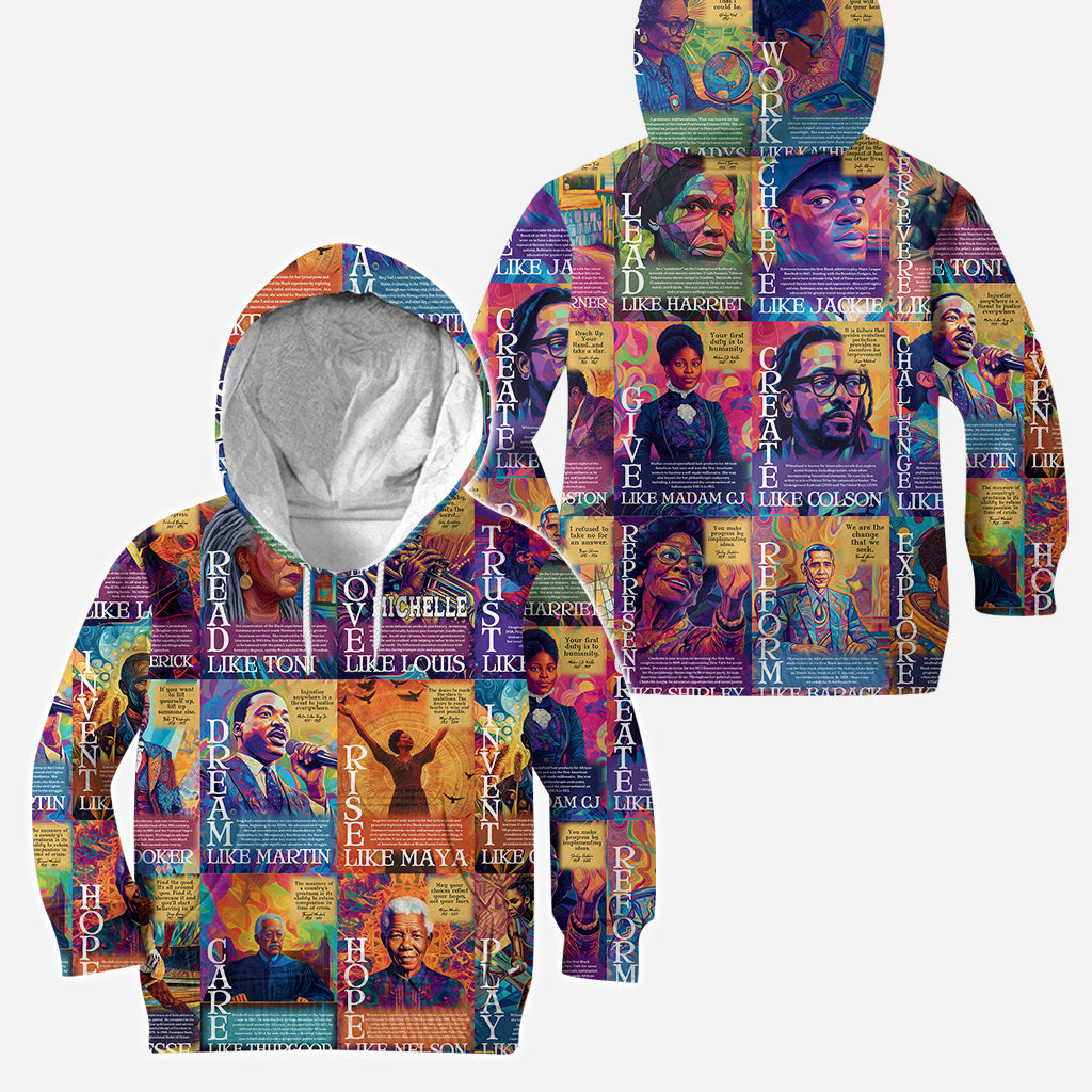 Rise Like Martin Dream Like Maya - Personalized African American Hoodie and Leggings