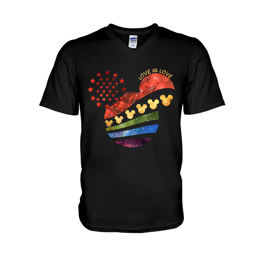 Mouse Head Galaxy Rainbow - LGBT Support T-shirt And Hoodie