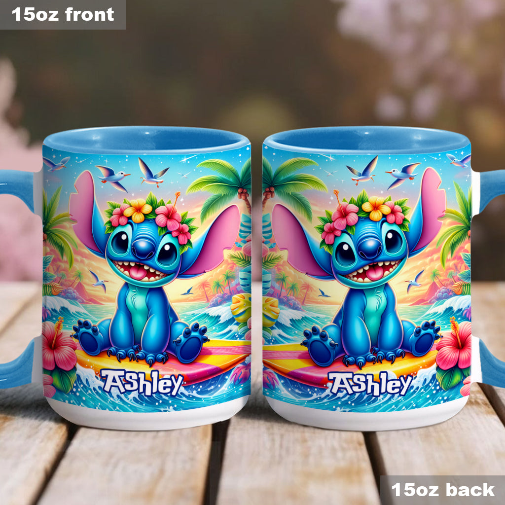 Blue Summer Hawaii - Personalized Ohana Accent Mug