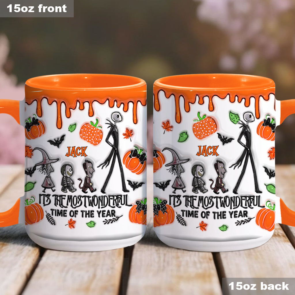It's The Most Beautiful Time Autumn Skeleton - Personalized Nightmare Accent Mug