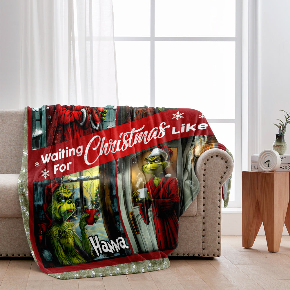 Waiting For Christmas - Personalized Stole Christmas Blanket