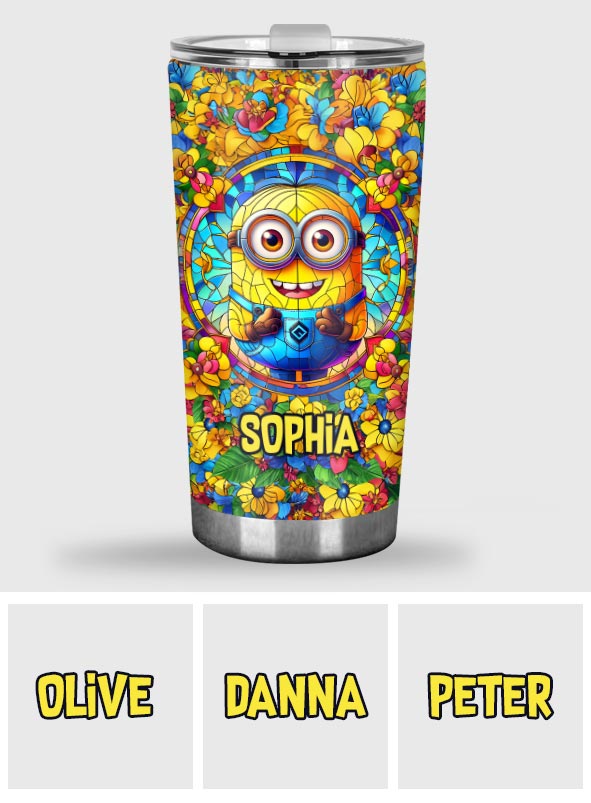 Happy Yellow Monster - Personalized Tumbler
