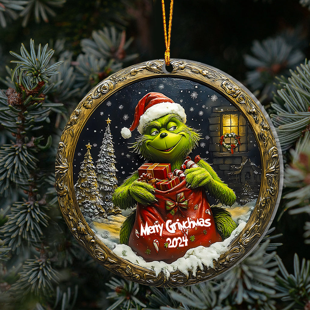 Breaking Naughty Monster - Personalized Stole Christmas Ornament
